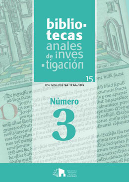 					Ver Vol. 15 Núm. 3 (2019): Bibliotecas. Anales de Investigación
				