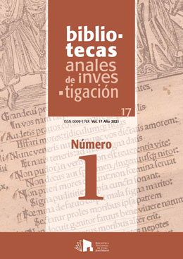 					View Vol. 17 No. 1 (2021): Bibliotecas. Anales de Investigación
				