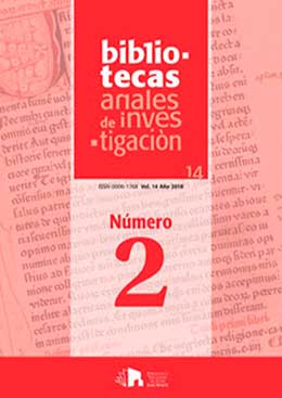 					Ver Vol. 14 Núm. 2 (2018): (Julio - Diciembre): Bibliotecas. Anales de Investigación
				